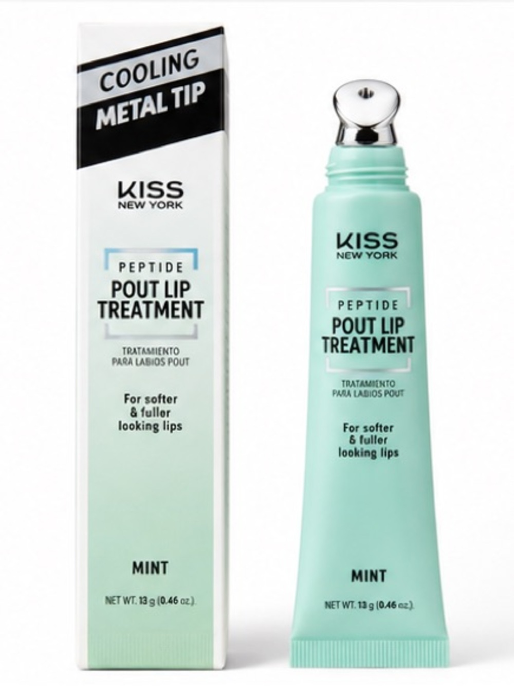 KISS New York Peptide Pout Lip Treatment Mint Cooling Metal Tip New